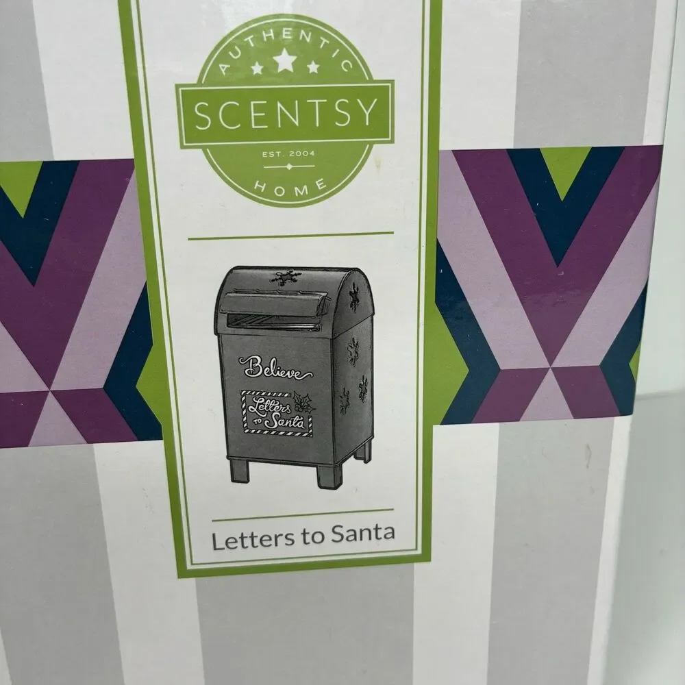 Scentsy Christmas Letters To Santa Wax Warmer Metal Mailbox Retired w/Box Metal